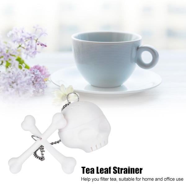 Hvid Simuleret Kranieformet Te-infuser Silikone Te-blad Si, til Hjemmet og Kontoret