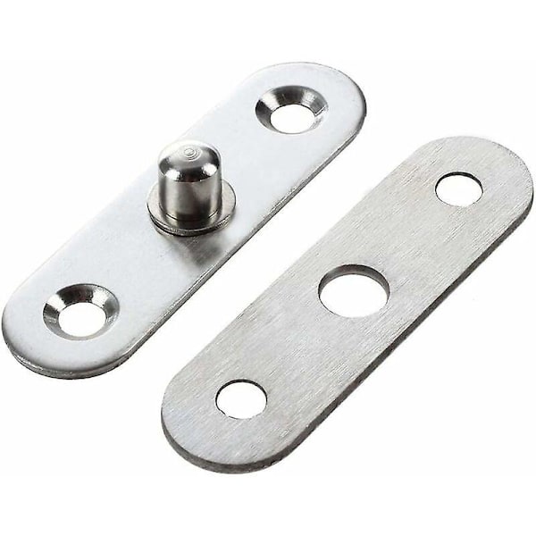 6 Stykker Dørhængsler i Rustfrit Stål til 360 Graders Svingdør Hængsel Monteringsbeslag 57mm x 16mm (Sølv)