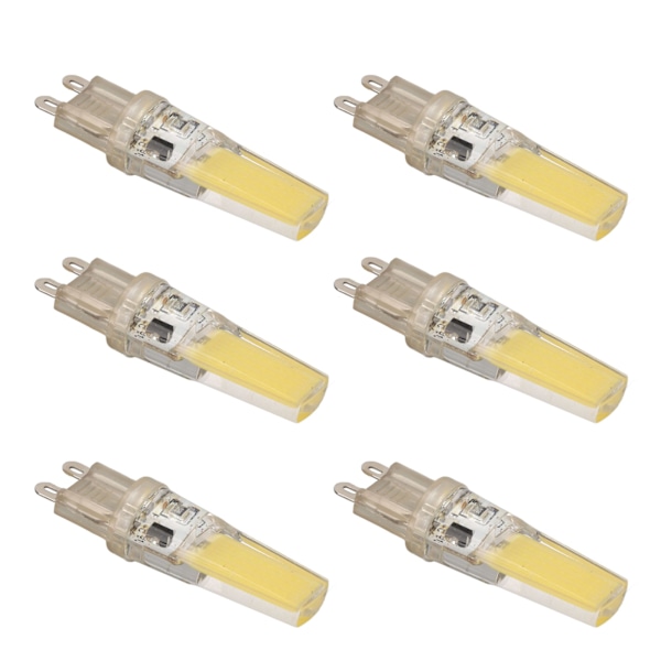 6st G9 LED-lampa COB Dimbar Professionell G9 LED-lampa Byte för vägglampor Bordslampor 220V vitt ljus