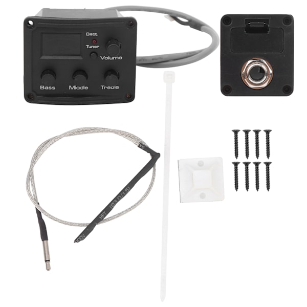 Ukulele Pickup EQ färgtuner med LED-skärm Elbox 3-segments Equalizer Musical