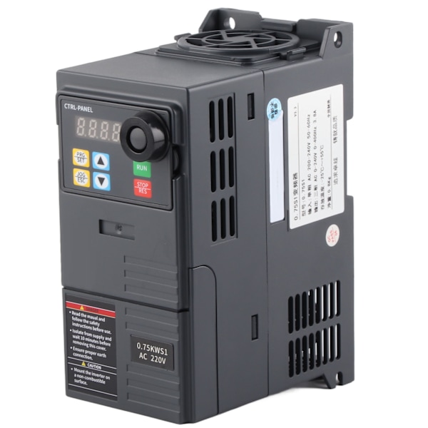 Frekvensomriktare 1 till 3-fas vektoromvandlare växelriktare 220-240V Ingång 0-240V Utgång 0,75kw 4A