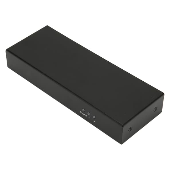 DVI Splitter 1 ind 2 ud understøtter 30 36bit farve 4K tabsfri transmission Dual Monitors Distribution Duplicator 100‑240V US-stik