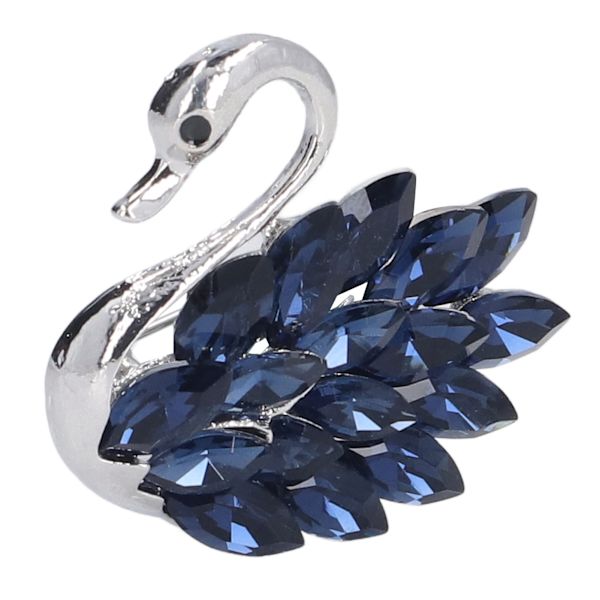 Svaneformet broche i premiumlegering - unikt design, udsøgt, meget holdbar, iøjnefaldende blå broche til fest, dating og bryllup