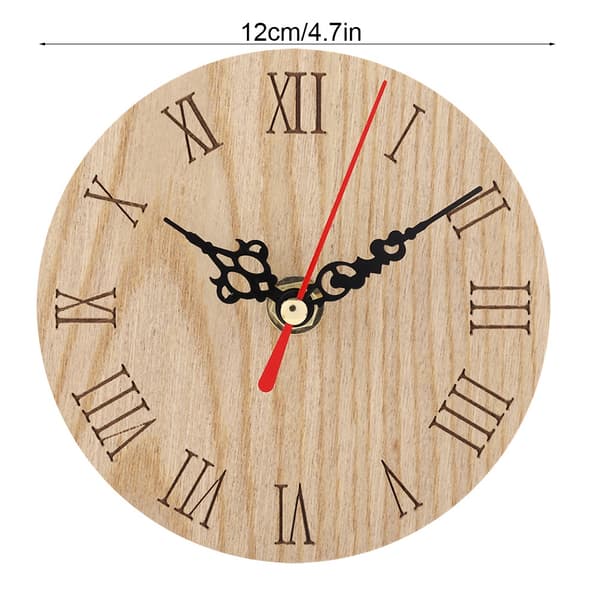 Klassisk väggklocka i trä med analog display för trädgård, hall, utomhus (12 cm)