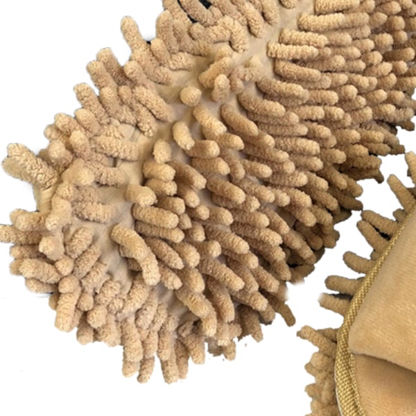 Lazy Open Toed Mop Toed - Mjuk och bekväm rengöringstofla i Beige - Storlek M (39-41) Beige