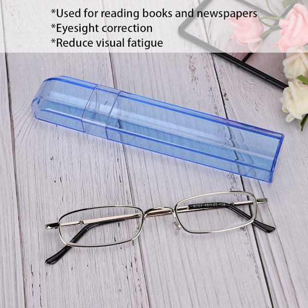 Bærbare lesebriller Visual Fatigue Relief High Definition presbyopiske briller med etui (+2,00 )