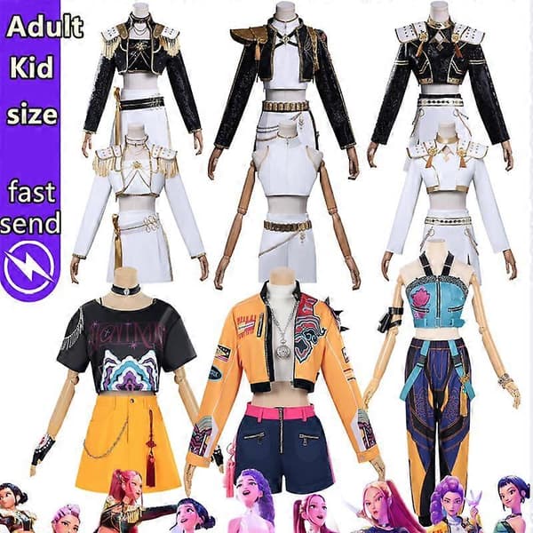 Cosplay-kostym kpop kvinnor flickor Halloween karneval vuxna barn fest rollspelskläder M