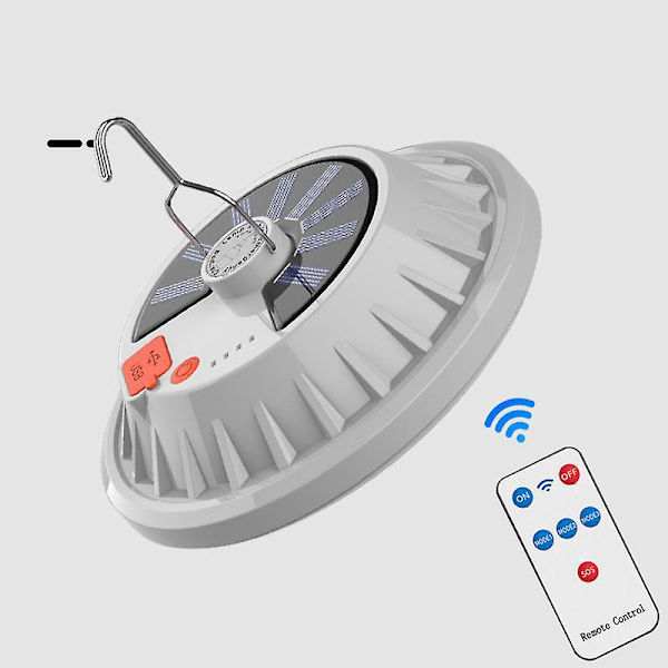 Solcellscampinglampa med fjärrkontroll - Vattentät tältlampa för utomhusaktiviteter