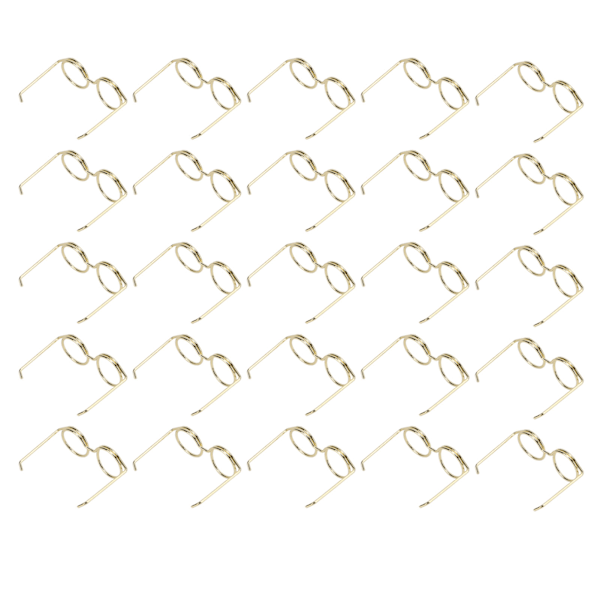 25 st papperklämmor Rostfria galvaniseringsprocess Fadeless Mini Glasögonformade papperklämmor med genomskinlig låda för kontorsguld