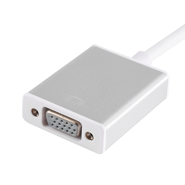 USB 3.1 Typ C till VGA Videoadapter Omvandlarkabel Kontakt Silver