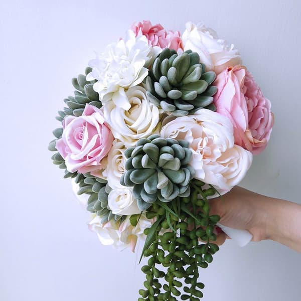 2 STK Skum Buketholder Blomster Plastikhåndtag DIY Brudeblomsterbase