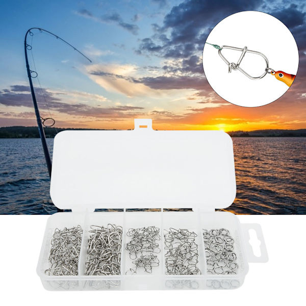 Fishing Connector Lure Pin Double Circle Fast Clip Lock Snap Slitstark ring säkerhetsspänne