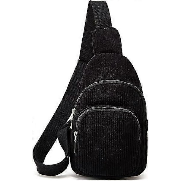 Pieni Sling Bag -olkalaukku naisille, Corduroy Sling -reppu, vyölaukku matkustamiseen, urheiluun, juoksuun, patikointiin