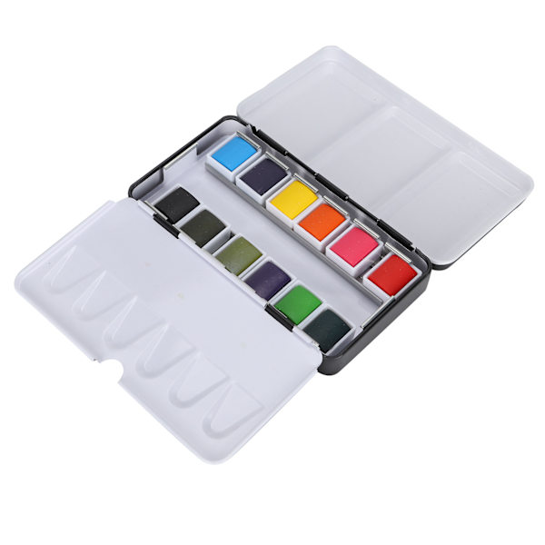 Vannfarge Maling Bærbar Lys Farge Vannfarge Pigment Sett Maling Rekvisita med Boks 24 Farger