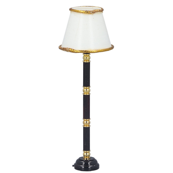 1:12 Dockhus Miniatyr Golvlampa Batteridriven LED-lampa Modell Leksak Livslik Utsökt Metall Dockhus Möbler Dekor