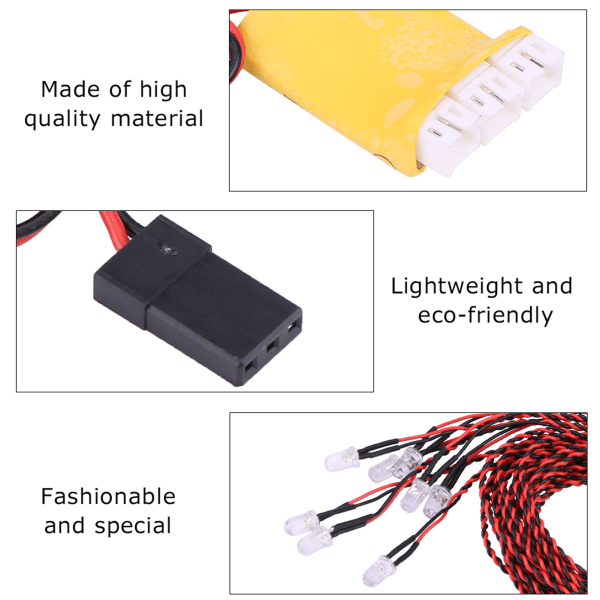 8 LED-belysningssystemsett Simulering Blinkende lys for RC-flymodell Helikopter