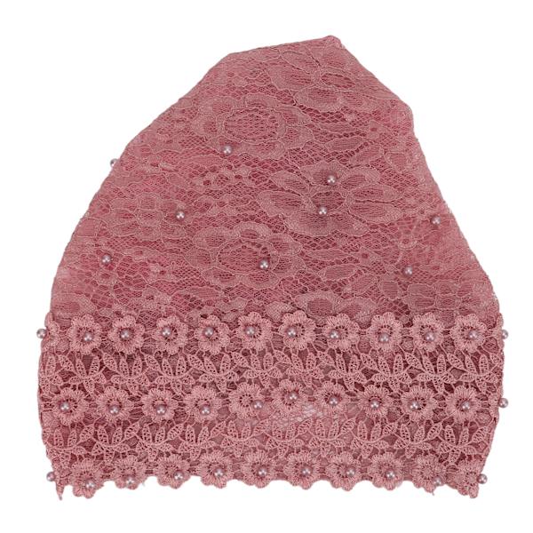 Muslimsk turbanhatt bekväm andningsbar elastisk flerfärgad blommig design huvudduk för dagligt bruk tillbedjan mörkrosa