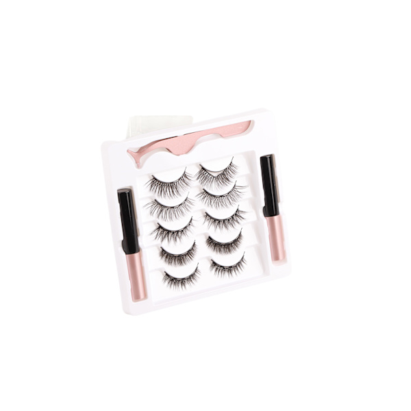 5 par magnetiske eyeliner vipper kit gjenbrukbare 3D vanntette lette latexfrie magnetisme vipper med applikator