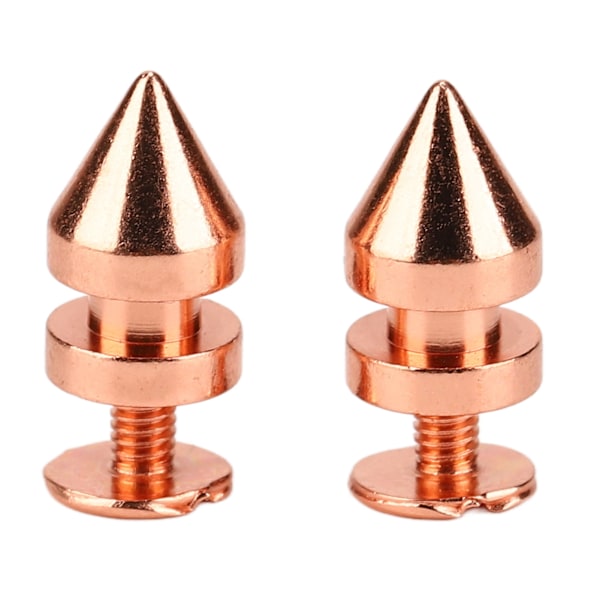 100 set spikade koner spik nitar roséguld hög hårdhet skruv bak nitar spikar kit för DIY kläder väskor skor 8x13.5mm