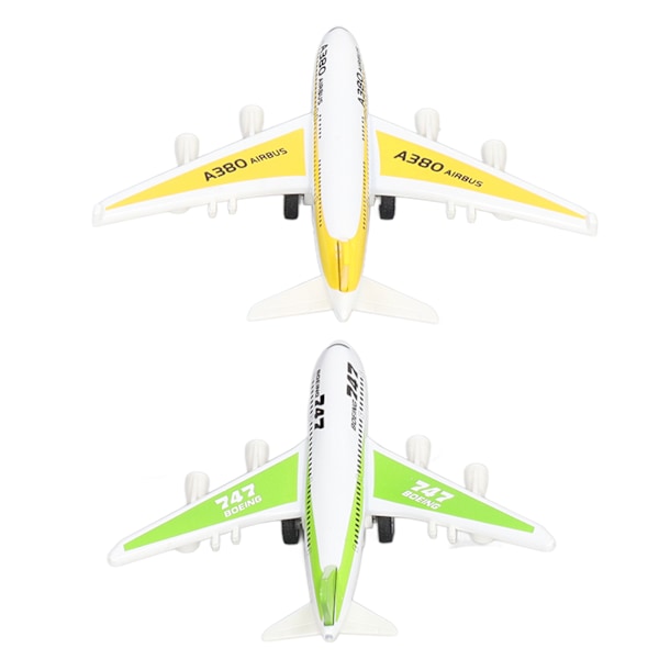 1:60 2-pack flygplansmodell i metall - bärbar modell för pojkar och flickor, typ A