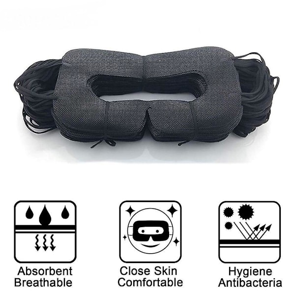 100 stk. Engangsmasker til Virtual Reality, VR Øjenmaske Sanitær VR Maske Rift VR Pad Kompatibel med HTC Vive, PS VR, Gear VR Oculus Rift, osv.