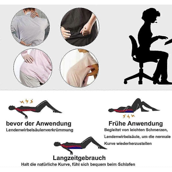 Ländryggskudde Kilkudde Ortopedisk Sovkudde Ländryggsstöd Säng Memory Foam Kudde För Ischias Graviditet Nack- eller Benvärk, 24x60cm