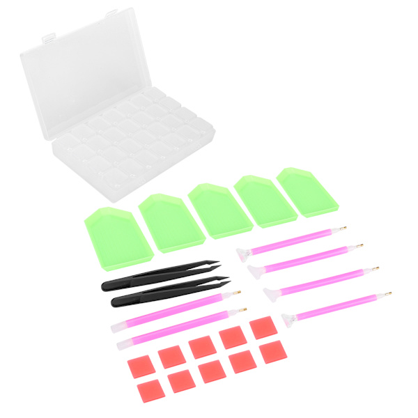24 kpl timanttimaalaustyökalusarja muovi 5D aloittelijoille ammattilaisille DIY-tarvikkeet