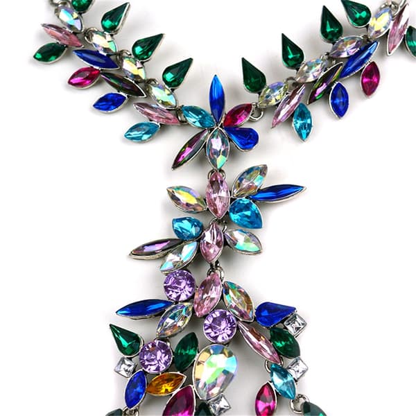 Dame Vakkert Rhinestone Dekorasjon Legering Ring Armbånd (Sølv Fargerik)