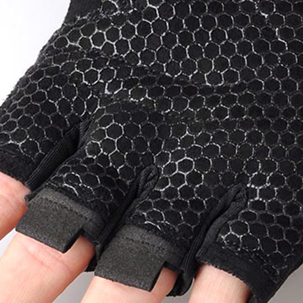Puolivartinen urheiluhanskat Kulutusta kestävät Liukumattomat Nailon Vaaleansiniset Lyhyet sormet Hanskat Pyöräilyyn Ratsastukseen XL 21-22cm / 8.3-8.7in