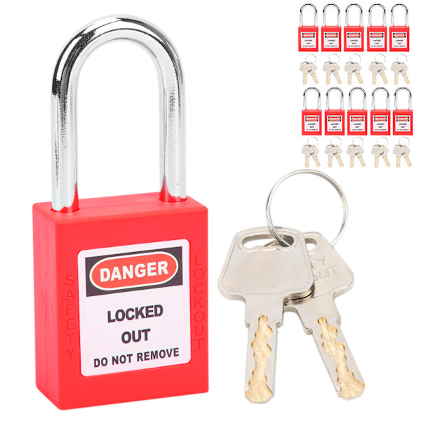 10 set 38 mm lockout-lås Nylon industriteknisk isolering för kemisk power