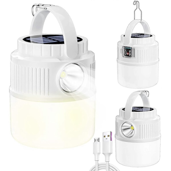 Starlight-usb Ladattava Aurinkoenergia LED Camping Lyhty, Kannettava 4 Tilaa Vedenpitävä Kaksois LED Valonlähde Uusi Monitoiminen Ulkovalaisin Ulkokäyttöön H