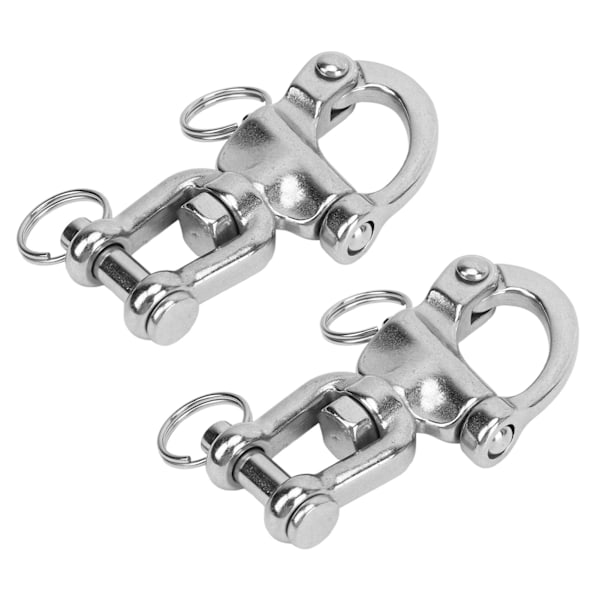 2 stk. Snap Shackle 316 Rustfritt Stål Hurtigutløsning Høy Styrke Universal for Seilskuterigging 87mm
