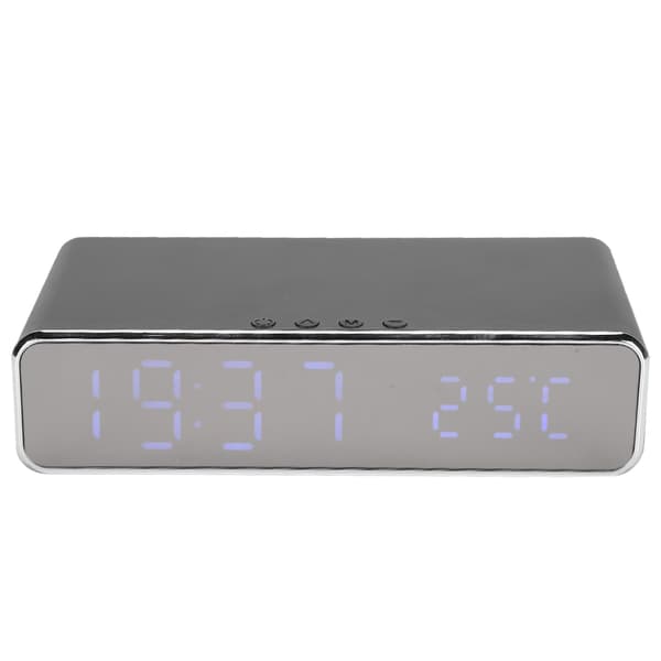 Multifunksjonell trådløs lader USB digital LED skrivebordsvekkerklokke termometer for Xiaomi sølv