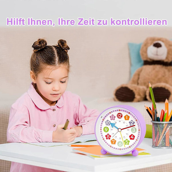 Barn Väckarklocka Pojke Flicka, Analog Barn Väckarklocka, Tyst Icke Tickande Väckarklocka, Liten Lätt Rese Quartz Väckarklocka, med Snooze A