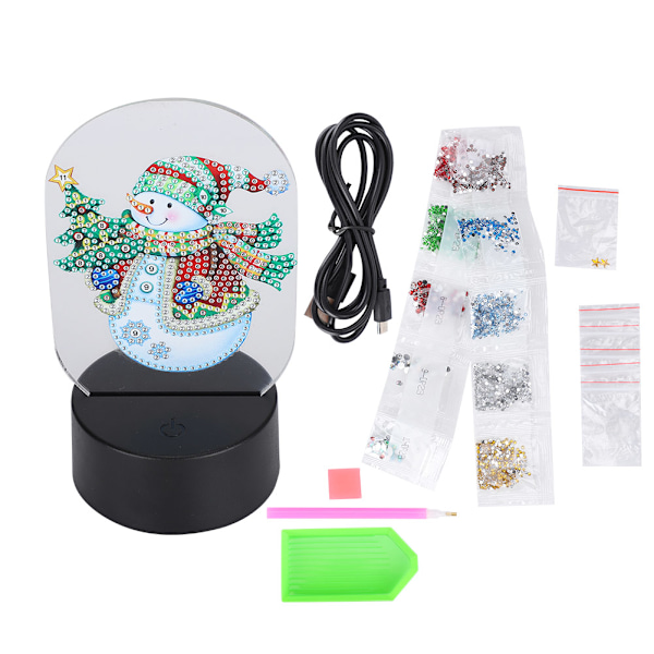 LED-diamantmålning nattlampor Smart Touch Sensor 3D USB jul DIY heminredning