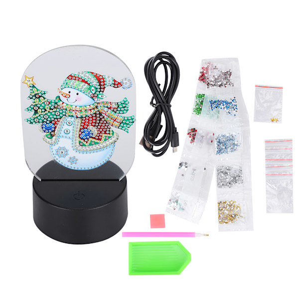 LED-timanttimaalaus Yövalot Älykäs Kosketusanturi 3D USB Joulu DIY Koti Dekoraatio