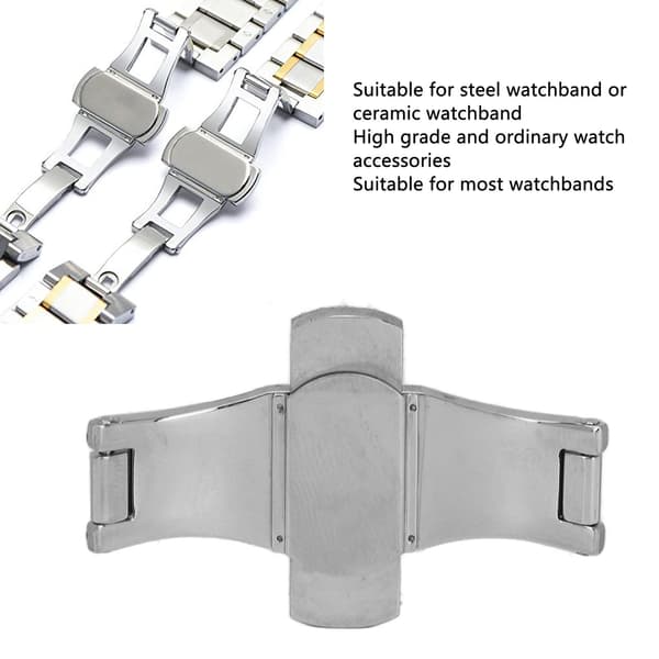 Foldbar Udfoldelseslås Hurtigudløsning Universal Solid 304 Rustfrit Stål Urrem Trykknap Spænde