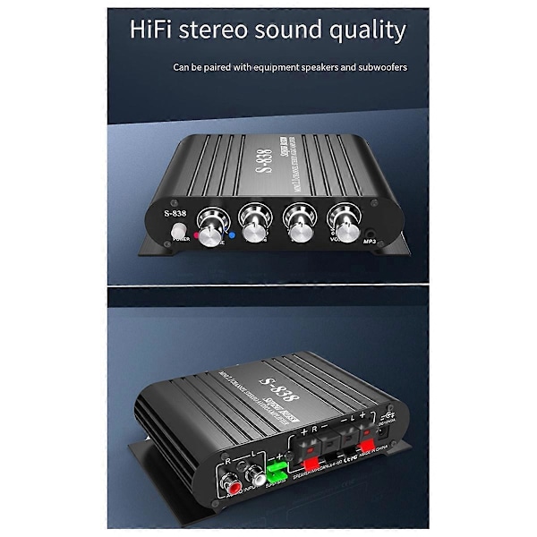 Auto-partner S-838 2.1CH Lyd Effektforstærker