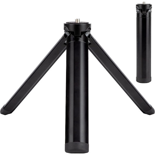 Bærbar Mini Tripod Aluminium Legering Smartphone Tripod med 1/4\" Skrue til GoPro Digitalkamera Telefon Gimbal Stabilisator 14,5cm Længde Sort