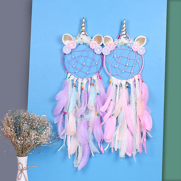 Lila Unicorn Dream Catcher Väggdekor