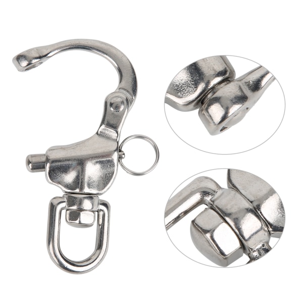 Bjergbestigning klippeklatring sjækle 316 rustfrit stål rotation Quick Connect snapkrog 16x87 mm