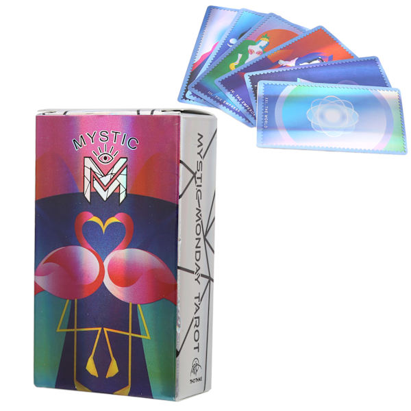 Mystic Monday Tarot-kort Hologrampapir Engelsk Version Skæbne Divination Brætspil