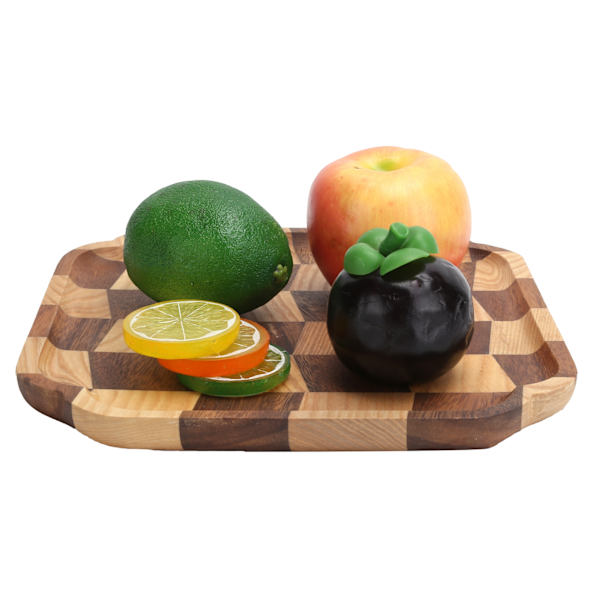 Trätallrik i trä för tebricka, skål, fruktsallad, brödservering, köksredskap, 25 x 25 cm