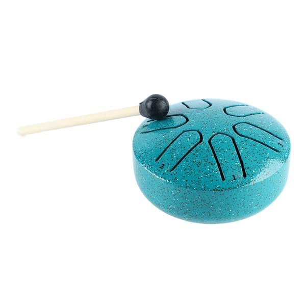 Ammattimainen Mini 6 Nuotin Handpan-rumpu lyömäsoitin rumpukapulalla - VihreäVihreä