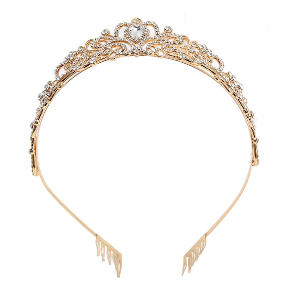 Gull brudekroner, fasjonabel, vakker, elegant, glitrende bryllupsprinsessekrone for fest