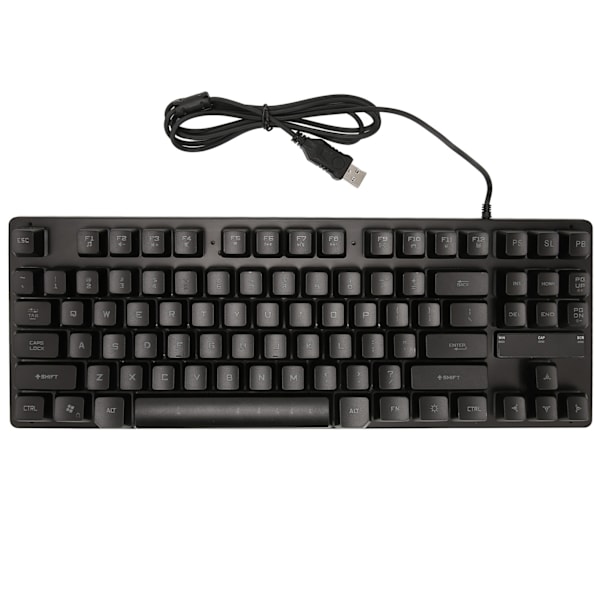 Kabelanslutet speltangentbord 87 nycklar Ergonomisk färg Bakgrundsbelyst Design Stationär bärbar datortillbehör Svart