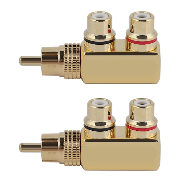 2 kpl AV-jakajaliitin RCA uros-2 naaras audio-videosovittimen liitin
