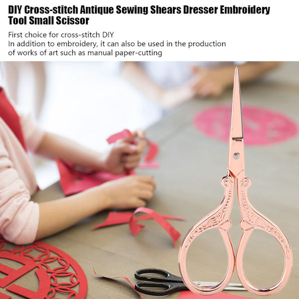 DIY korssting Antikk sysaks Kommode Broderiverktøy Liten saks (rose)