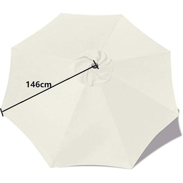 Udskiftnings Parasolbetræk - 8 Ribber - 3m - Vandtæt - UV Beskyttelse - Udskiftningsstof - Beige