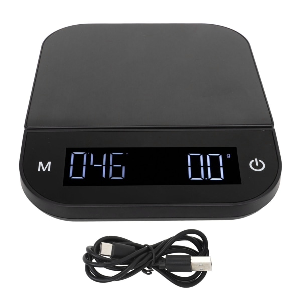 Digital kaffeskala Vattentät 0,1g Hög noggrannhet Manuell Automatisk Mini Bärbar Baksida Skala med Timer 3kg